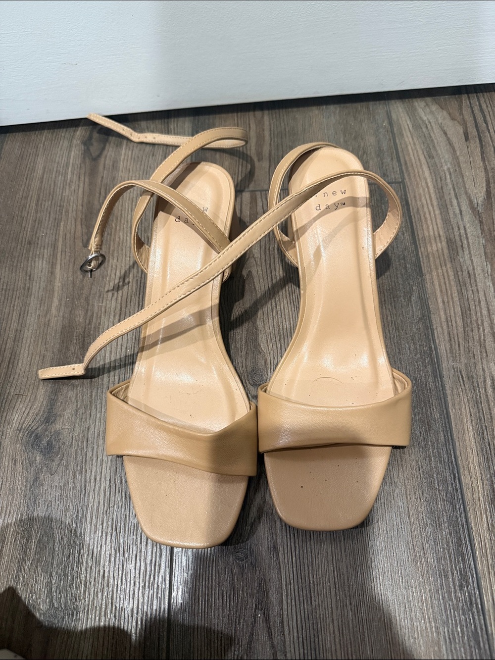 a new day Tan Strappy Block Heel Sandals